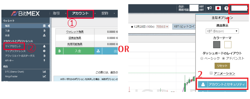 BitMEX二段階認証ページアクセス