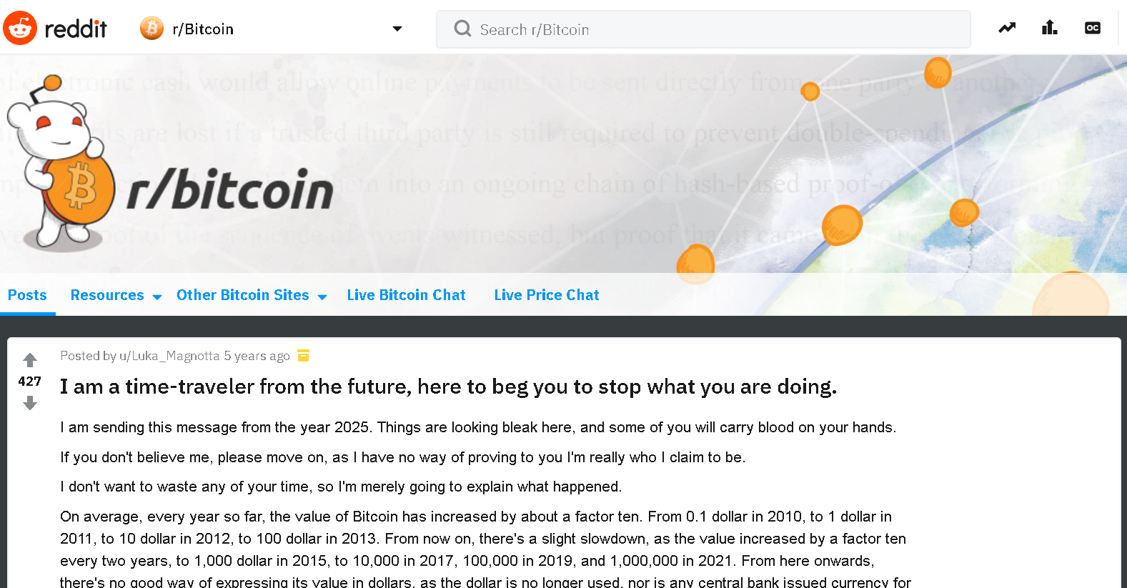 未来人ビットコイナーによるビットコイン価格予想が世界中で話題 | ビットコイン狂騒曲