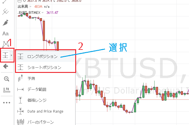 TradingViewでリスクリワードレシオを描画２