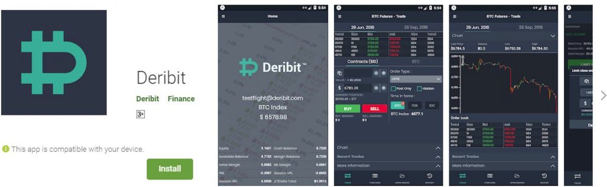 Deribit（デリビット）のモバイルアプリ