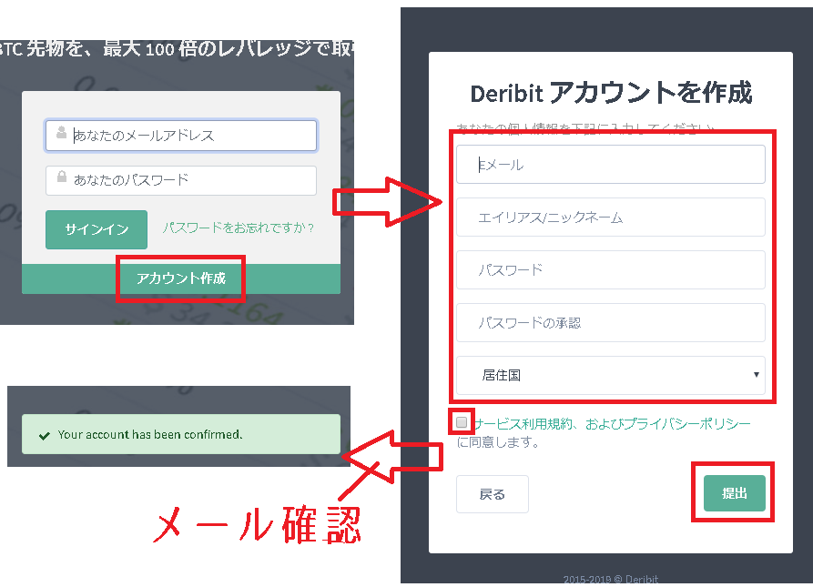 Deribitに登録