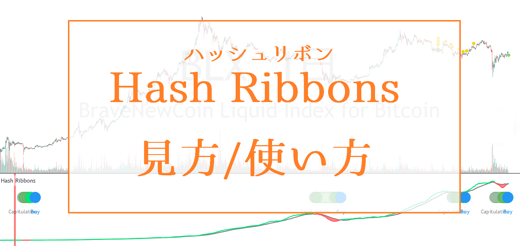 ハッシュリボン(Hash Ribbons)の見方/使い方を解説｜BTC難易度の移動平均クロス