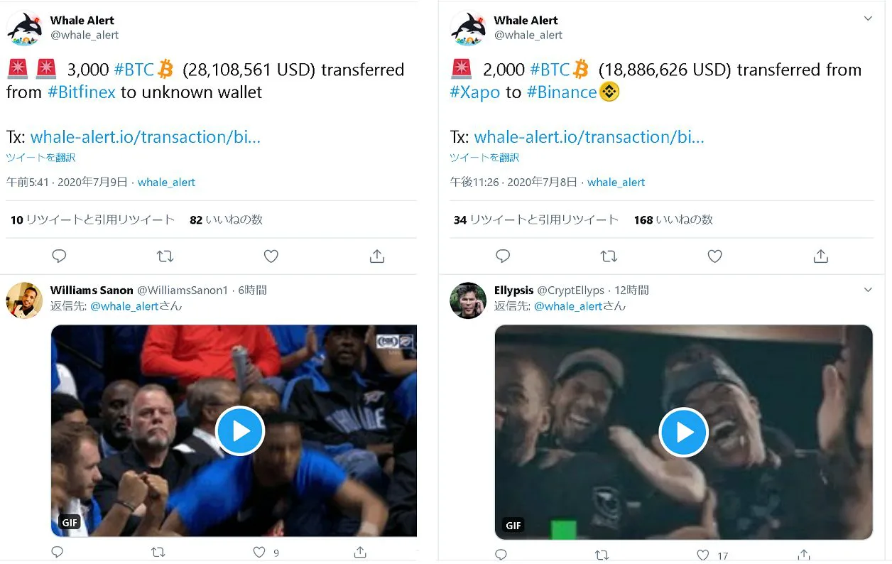 Whale Alert(ホエールアラート)の見方/使い方を解説。BTC資金移動やテザー発行など察知 | ビットコイン狂騒曲