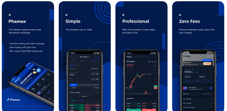 Phemexのスマホアプリ