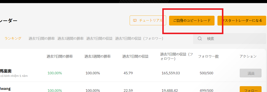 ご自身のコピートレード