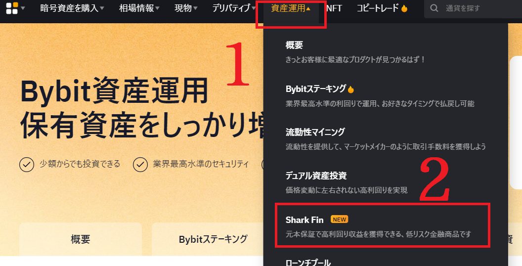 Shark Fin資産運用のページヘ