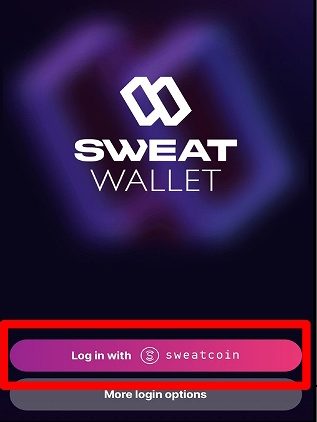 Log in with sweatcoin