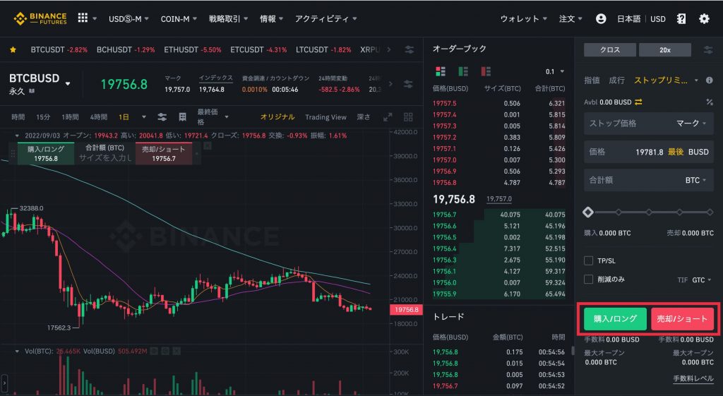 Binance(バイナンス)先物取引の操作方法9