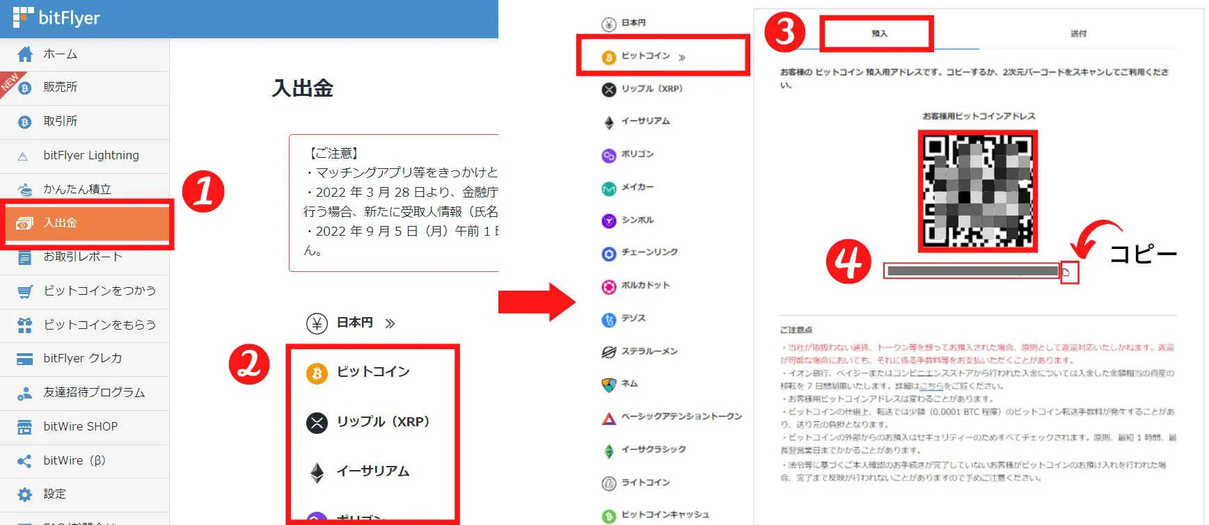 仮想通貨を入金する方法