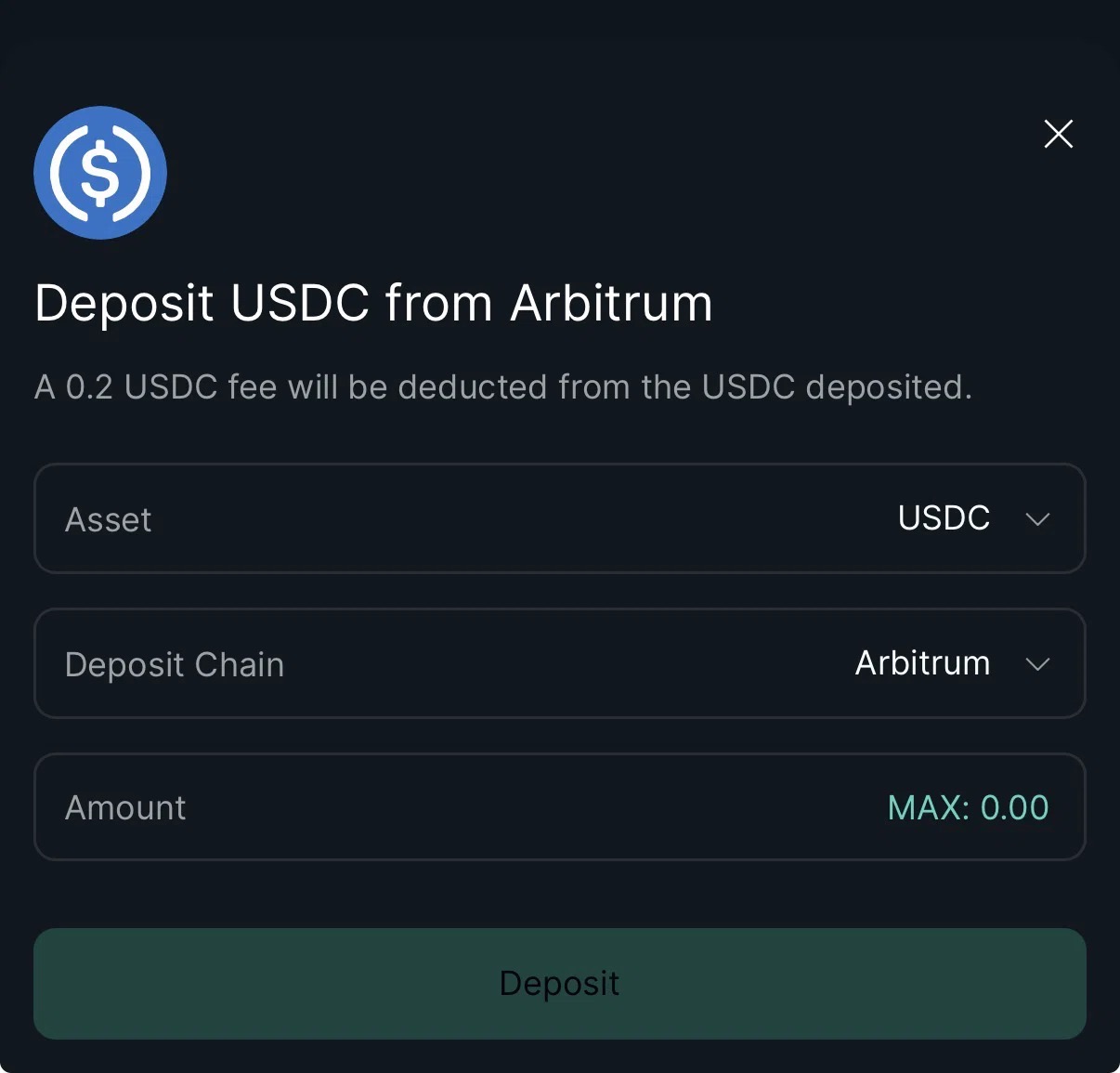 HyperliquidでUSDC送金