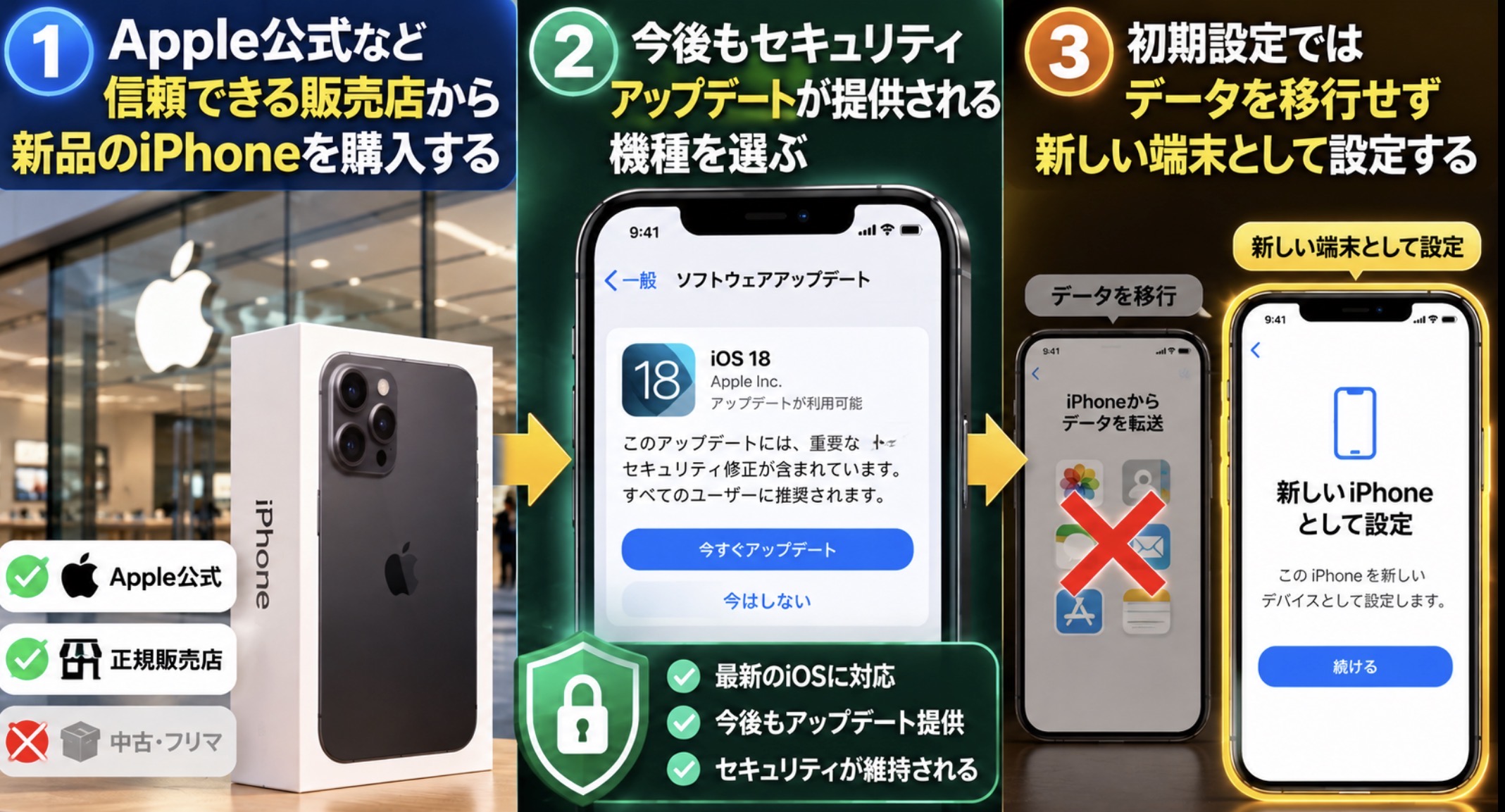 セキュリティアップデートに対応したiPhoneを購入
