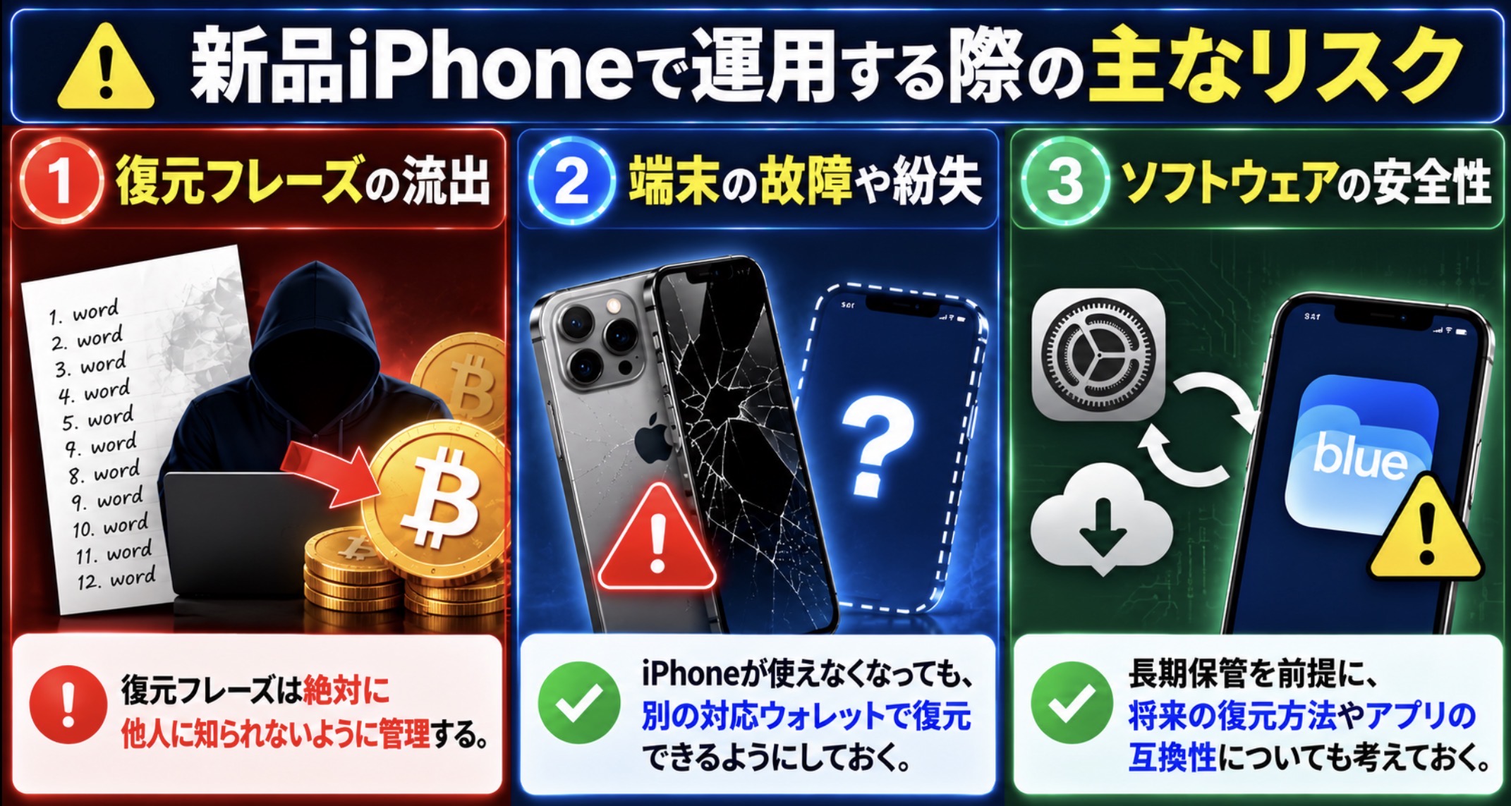 新品iPhoneで長期保管する際の3つのリスク