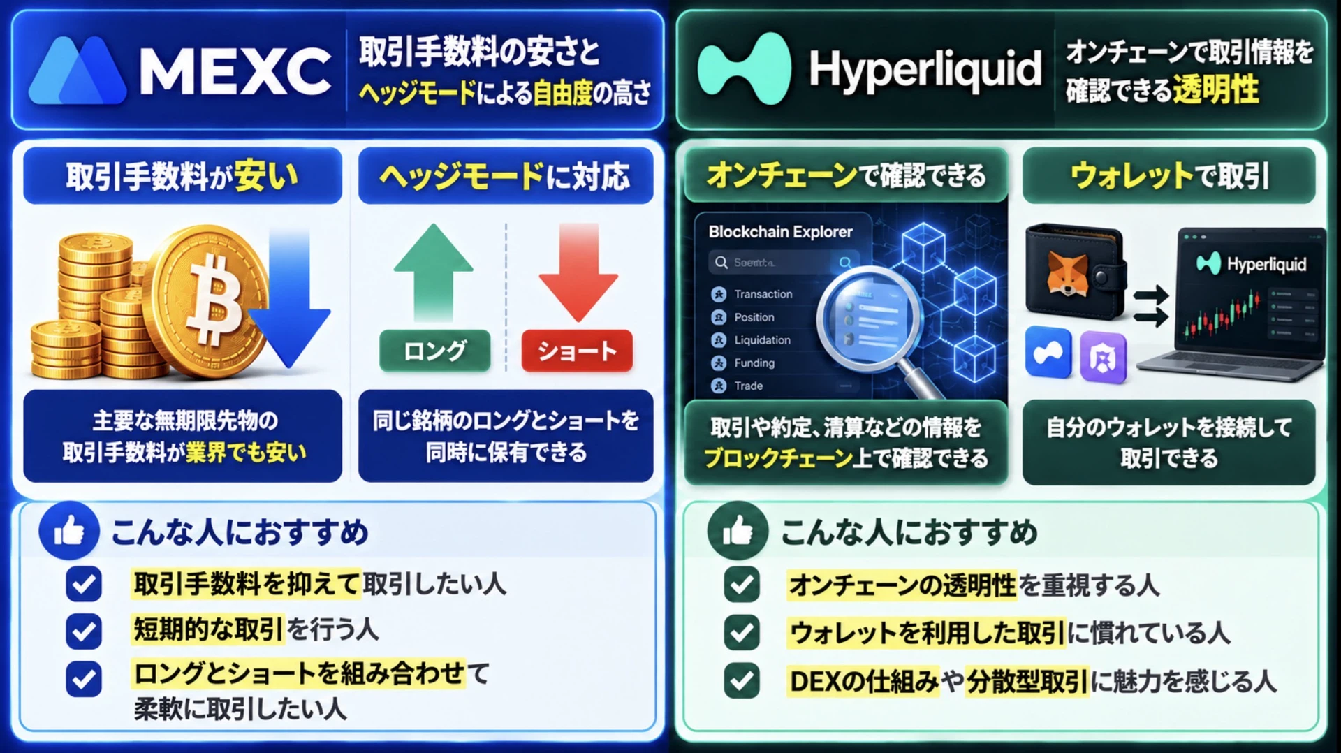 MEXCとHyperliquidはどちらがおすすめ？