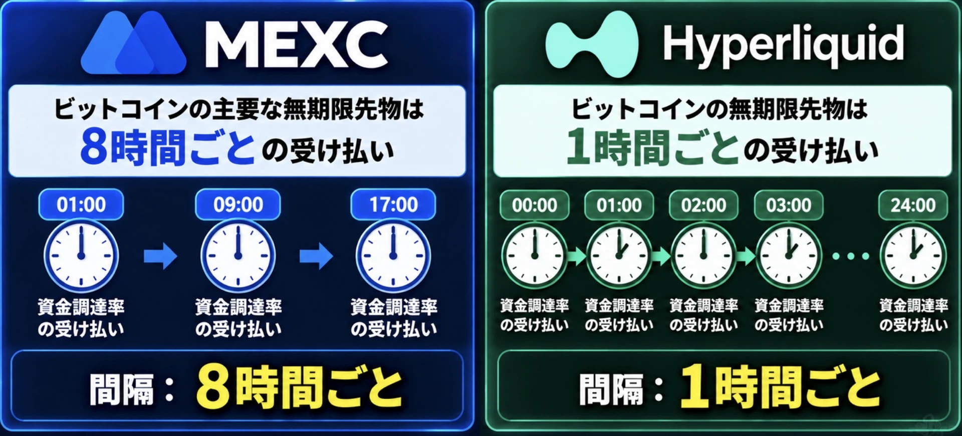 資金調達の間隔を比較